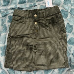 Green corduroy pull on skirt carters